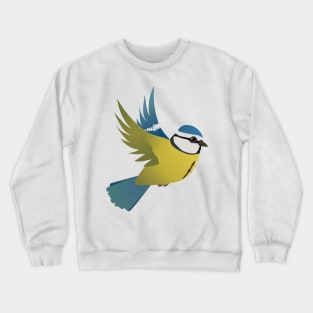 Flying bluetit bird Crewneck Sweatshirt